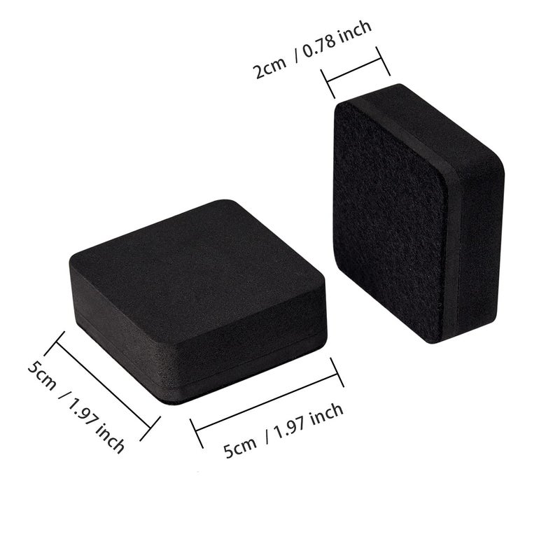 Favide 24 Pack Magnetic Whiteboard Dry Eraser Chalkboard Cleansers for Classroom  Home and Office (Square  Black) - Image 2